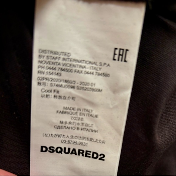 DSQUARED2 Leaf Men's BLACK Graphic Tee Size S NWT GR8 Gift - Picture 16 of 16